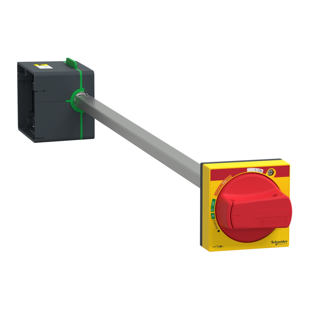 Manovra rotativa laterale rossa IP54 per ComPacT NSXm e PowerPact B, asta regolabile fino 480 mm, blocco con lucchetto