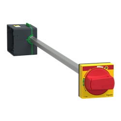 Manovra rotativa laterale rossa IP54 per ComPacT NSXm e PowerPact B, asta regolabile fino 480 mm, blocco con lucchetto