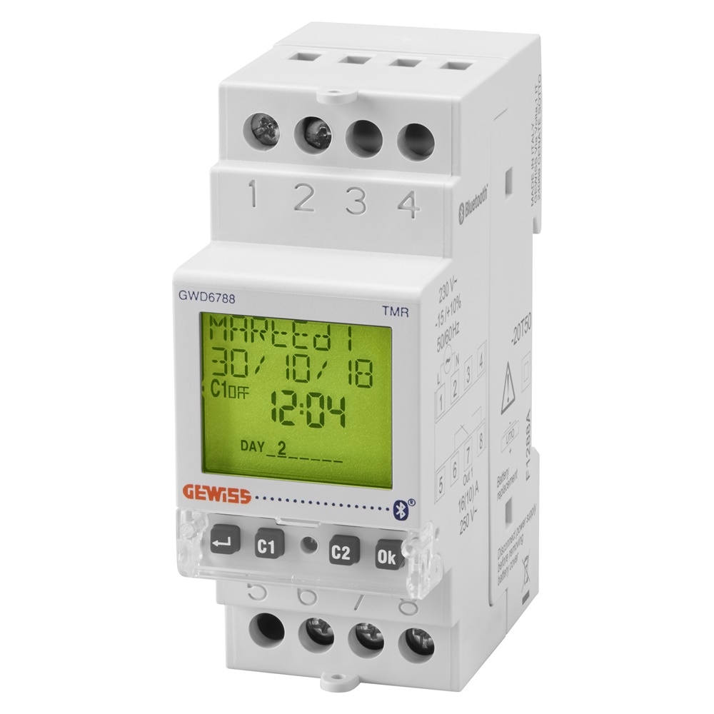 Interruttore combinato orario astro bassa tensione 1 canale serie 90 AM modulari per impianti elettrici