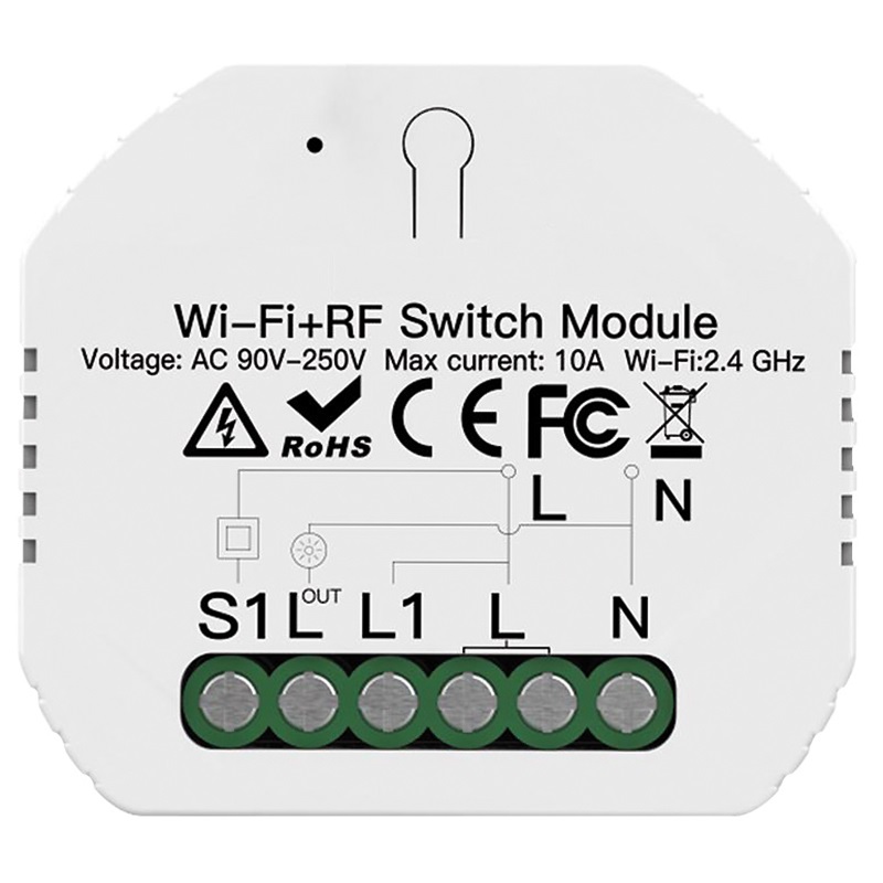 Relè controllo luci Tuya 1 canale per automazione impianti domestici e commerciali