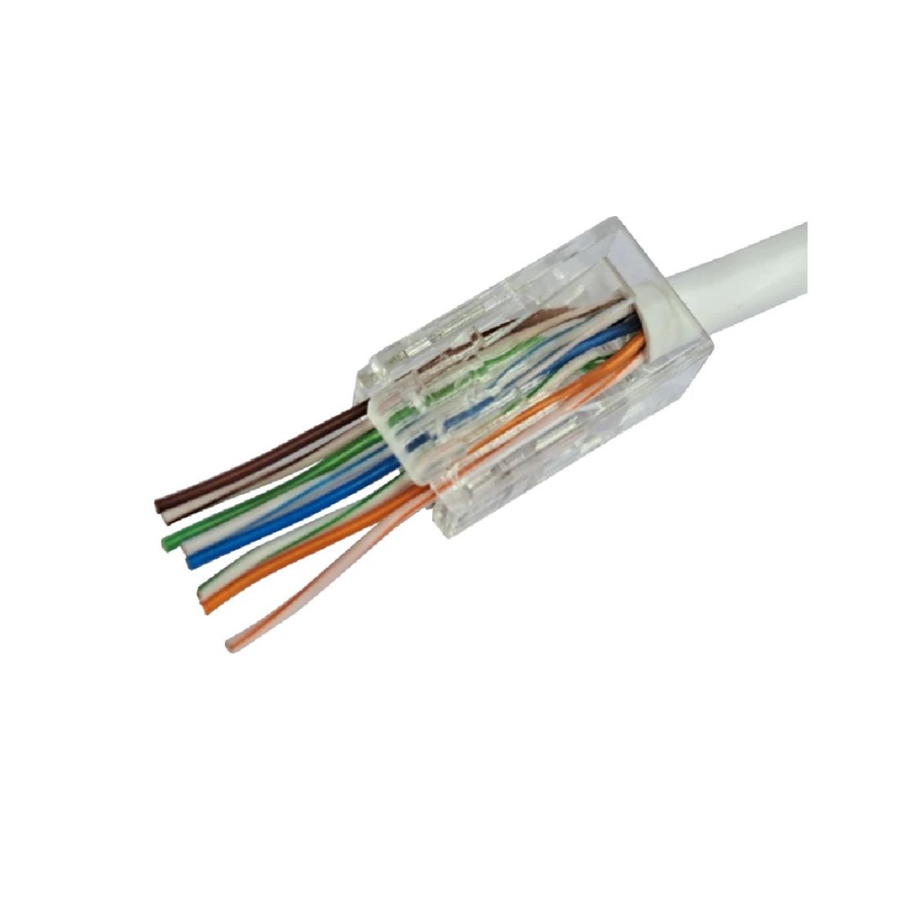 PLUG RJ45 CAT5E passante 8 poli per cablaggio LAN
