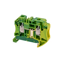 Morsetto componibile a vite per reti di terra sezione 10mm² giallo/verde per guida DIN