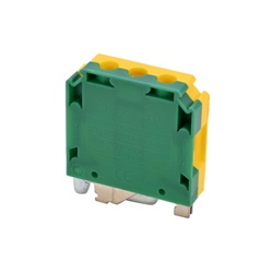 Morsetti componibili a vite per reti di terra, sezione 16mm², montaggio su guida DIN, colore giallo/verde