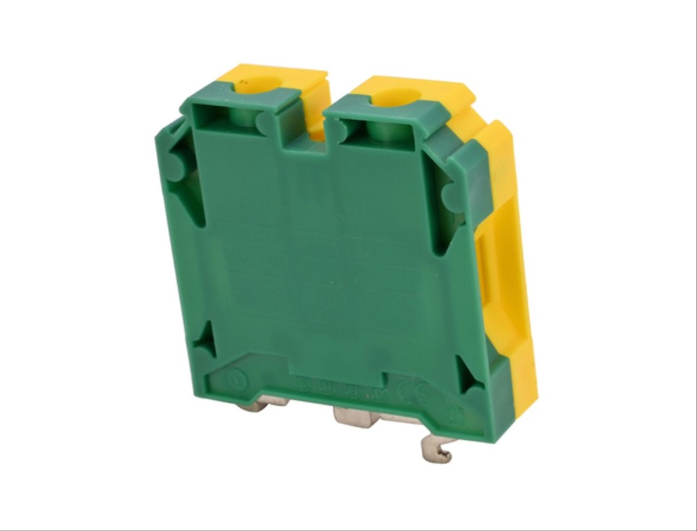 Morsetti componibili a vite per reti di terra sezione 35mm² giallo per guida DIN