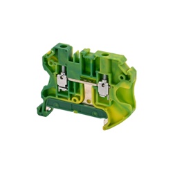 Morsetti componibili a vite per reti di terra, sezione 4mm², montaggio su guida DIN, colore giallo/verde