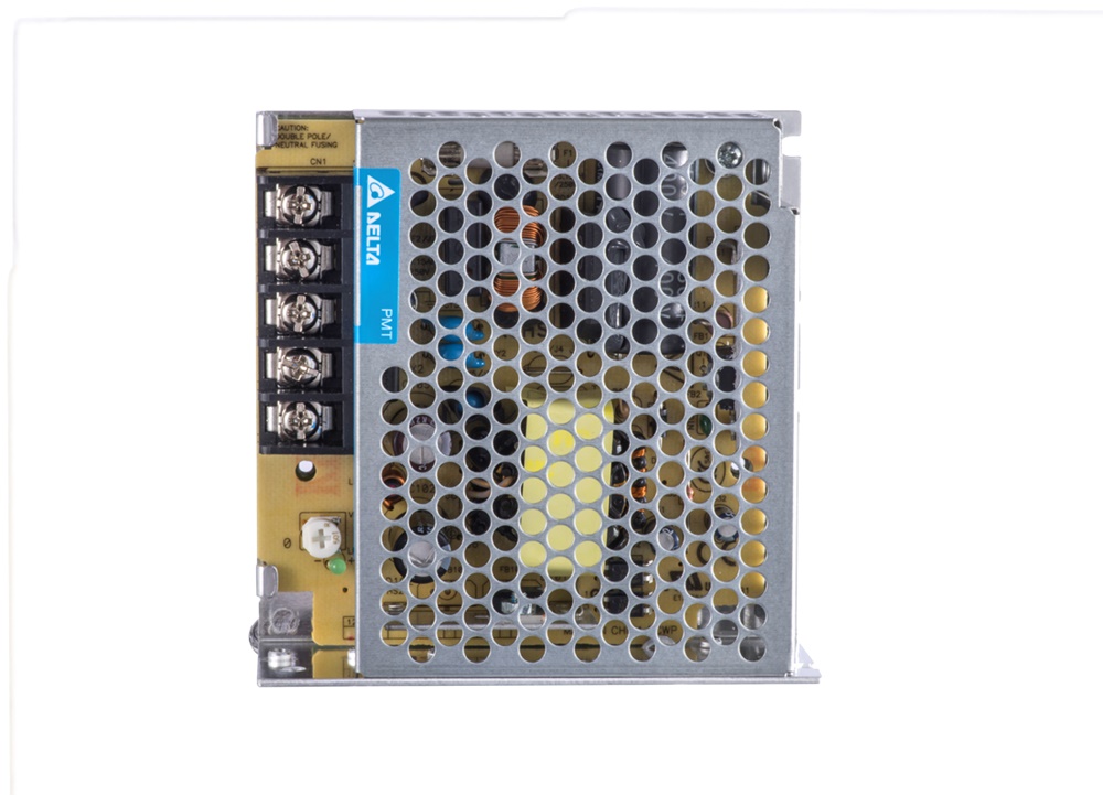 Alimentatore industriale 12VDC compatto resistente cortocircuiti per sistemi elettrici e illuminazione