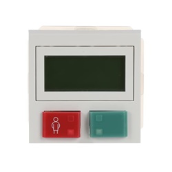 Display di camera Systevo con doppio pulsante colorato rosso verde per controllo impianti elettrici