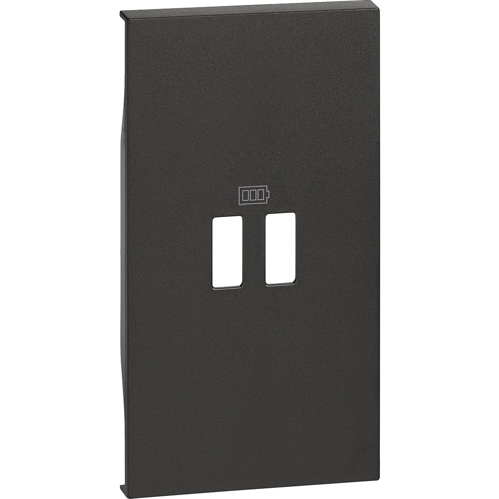 Cover caricatore 2 moduli 2M Power Delivery nero per applicazioni elettriche