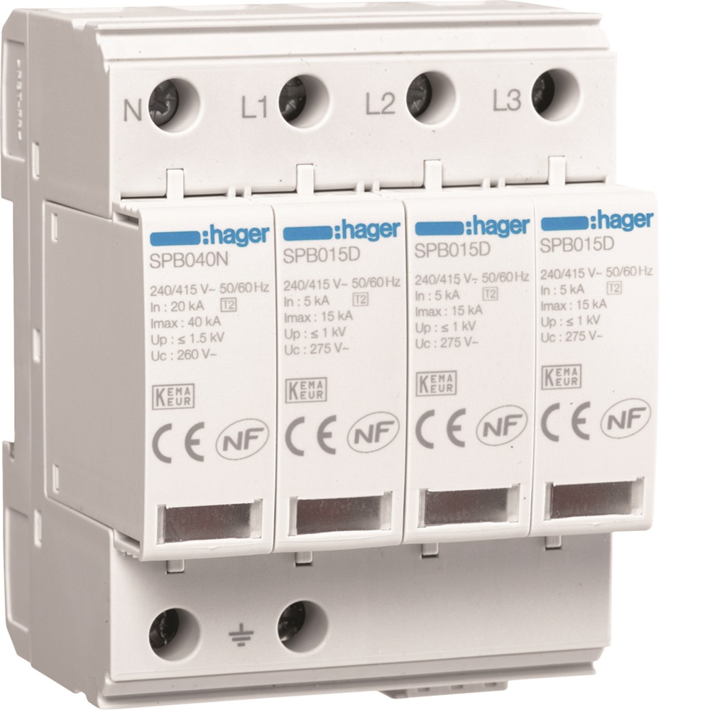 SPD 4P T2 TNS/TT 15KA CON CONTATTO