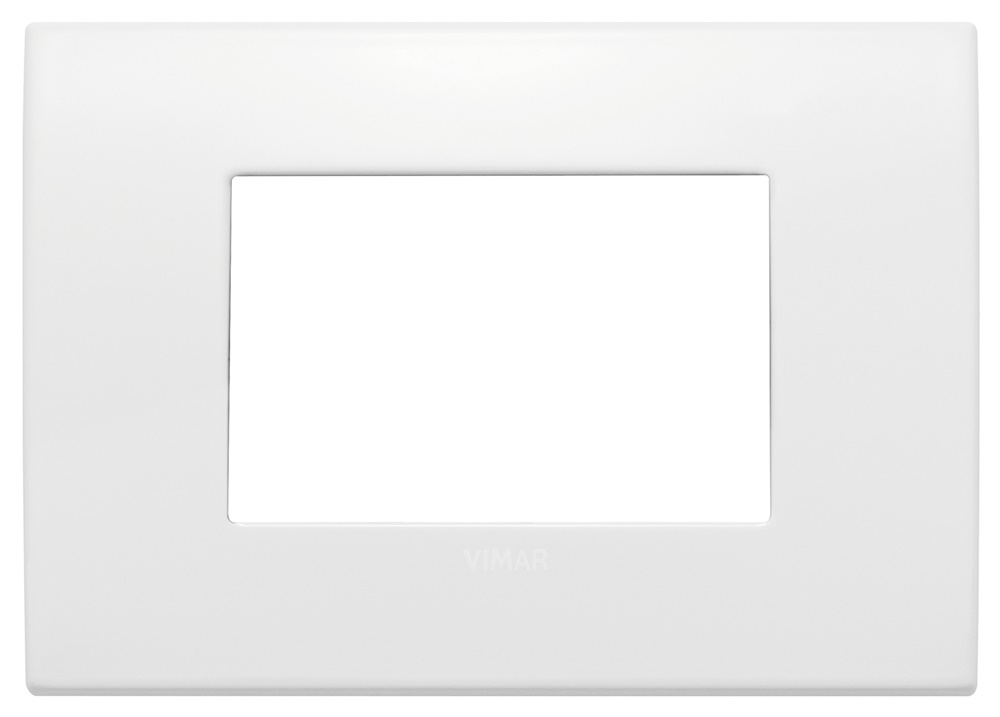 Placca Classic 3 moduli metallo polar matt total look per installazioni elettriche