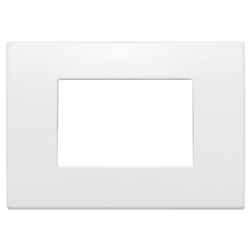 Placca Classic 3 moduli metallo polar matt total look per installazioni elettriche