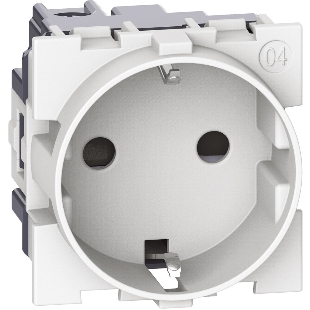 Presa 16A 2P+T standard tedesco bianco per uso residenziale