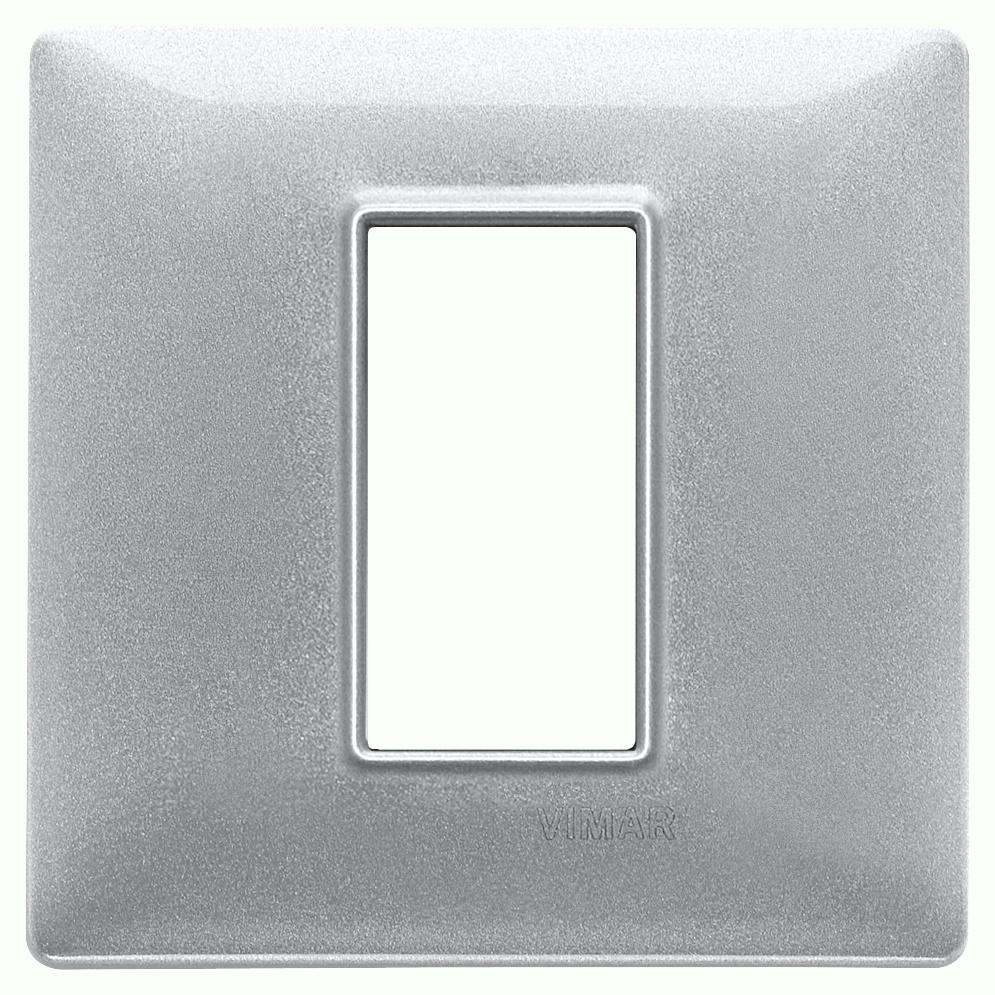 Placca 1 modulo tecnopolimero colore Silver per installazioni elettriche