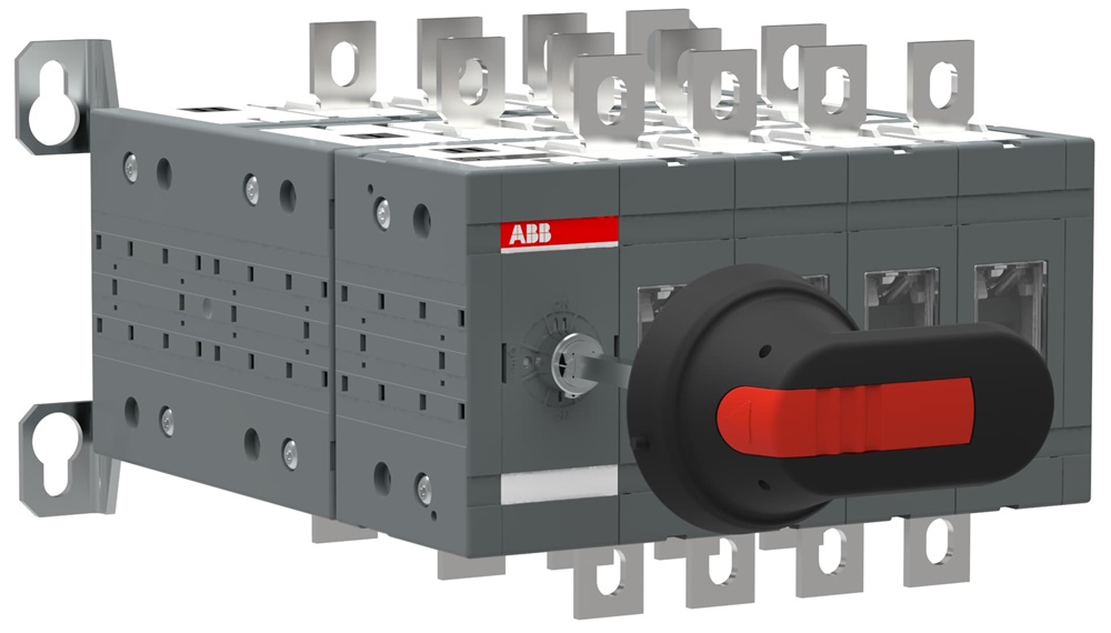 Sezionatore bypass 4 poli OT250E04YP con maniglia e albero inclusi per impianti elettrici sicurezza e continuità operativa