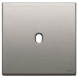Placca 2 moduli Vintage metallo nichel spazzolato per comando elettrico