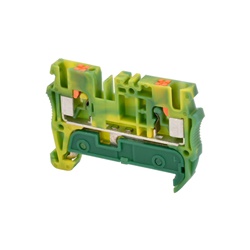 Morsetti componibili push-in per reti di terra, sezione 2,5 mm², montaggio su guida DIN, giallo-verde