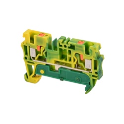 Morsetti componibili push-in per messa a terra, sezione 0,08-16 mm², aggancio guida DIN, colore giallo/verde