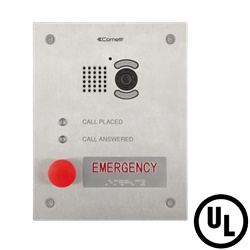 Pulsantiera video emergenza acciaio inox con modulo audio/video POE sistema ViP H264 montaggio parete