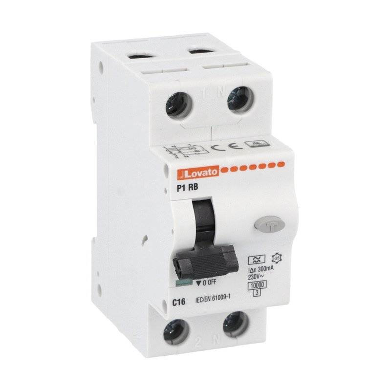 Interruttore magnetotermico differenziale 1P+N 16A 300mA Tipo A 10kA per impianti elettrici residenziali e industriali