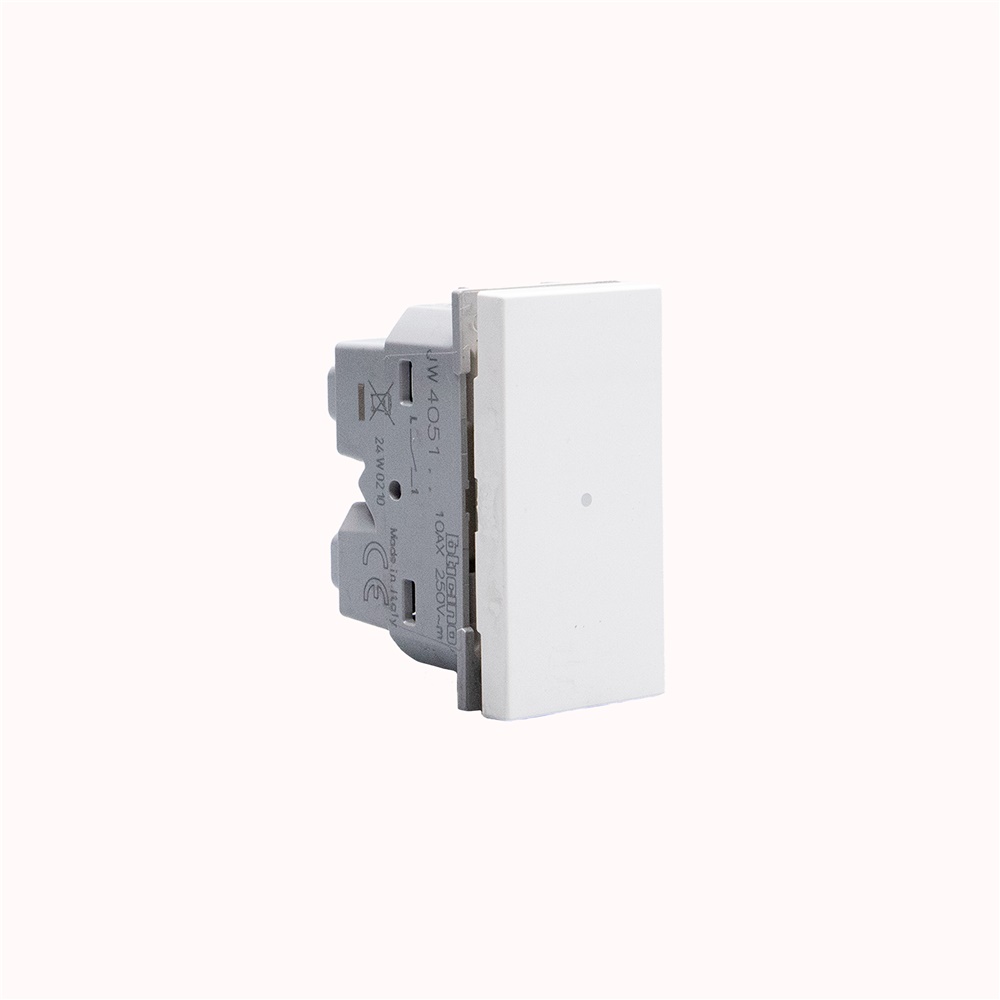 Interruttore unipolare assiale 10AX 1 modulo bianco per impianti civili