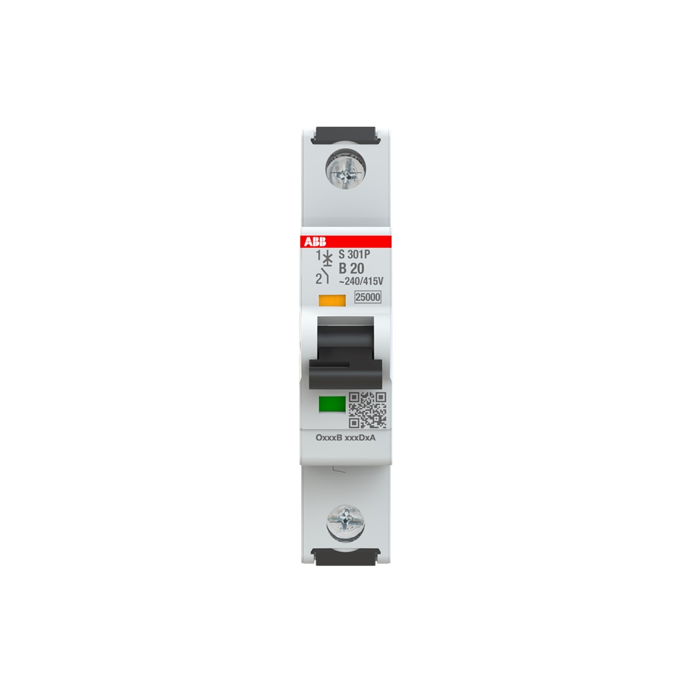 Interruttore automatico S301P 1P 20A B curva B protezione sovraccarichi cortocircuiti impianti civili industriali