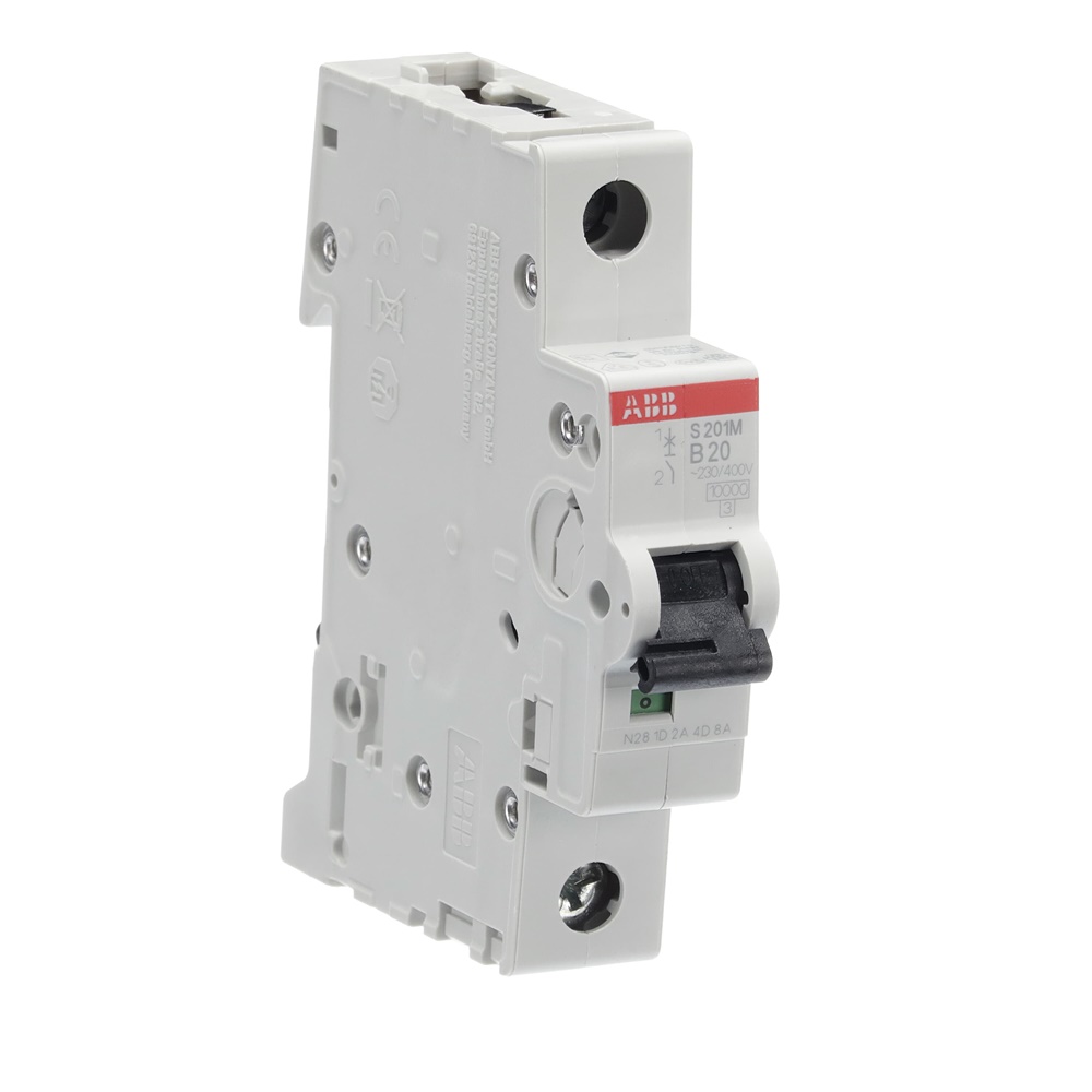 Interruttore automatico monofase S200M 20A caratteristica B protezione sovraccarico e cortocircuito uso residenziale e industriale