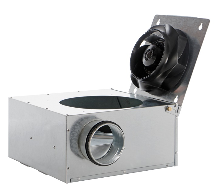 Aspiratore centrifugo compatto lamiera zincata 150 mm motore AC isolamento classe I uso parete soffitto controsoffitto