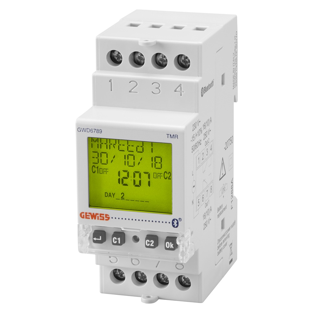 Interruttore combinato orario astro BT 2 canali per automazione impianti elettrici