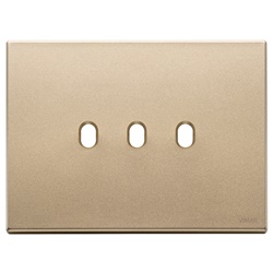Placca 3 moduli metallo oro satinato Vintage per comandi elettrici