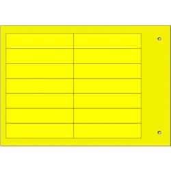 Targhetta adesiva gialla 15x67 mm per componenti industriali