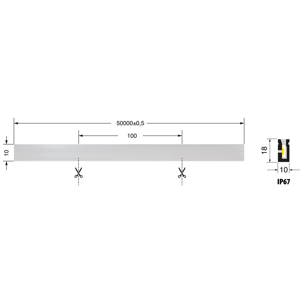Neon Strip Digitale RGB 24V IP67 striscia LED resistente per interno ed esterno, colori personalizzabili, installazione semplice