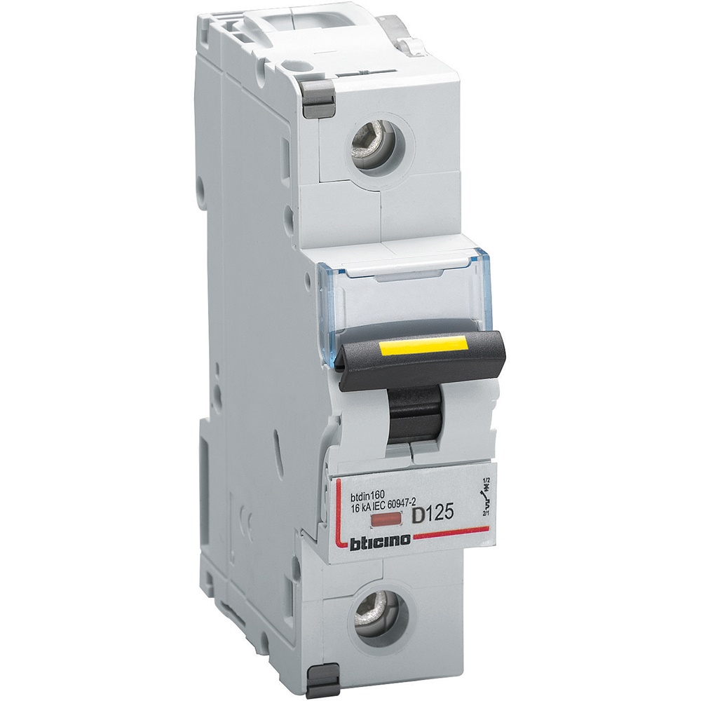 Interruttore magnetotermico unipolare curva D 125A 16kA per impianti civili e industriali