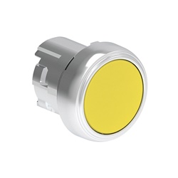 Pulsante metallico rasato giallo comando elettrico visibile alta durata uso industriale