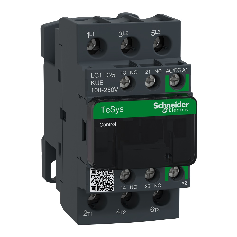 TeSys D Green contattore - 3P - <= 440 V - 25 A AC-3 - 100...250 V AC/DC