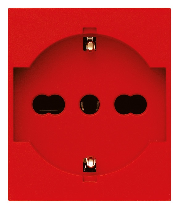 PRESA 2P+T 16A UNIVERSALE ROSSO
