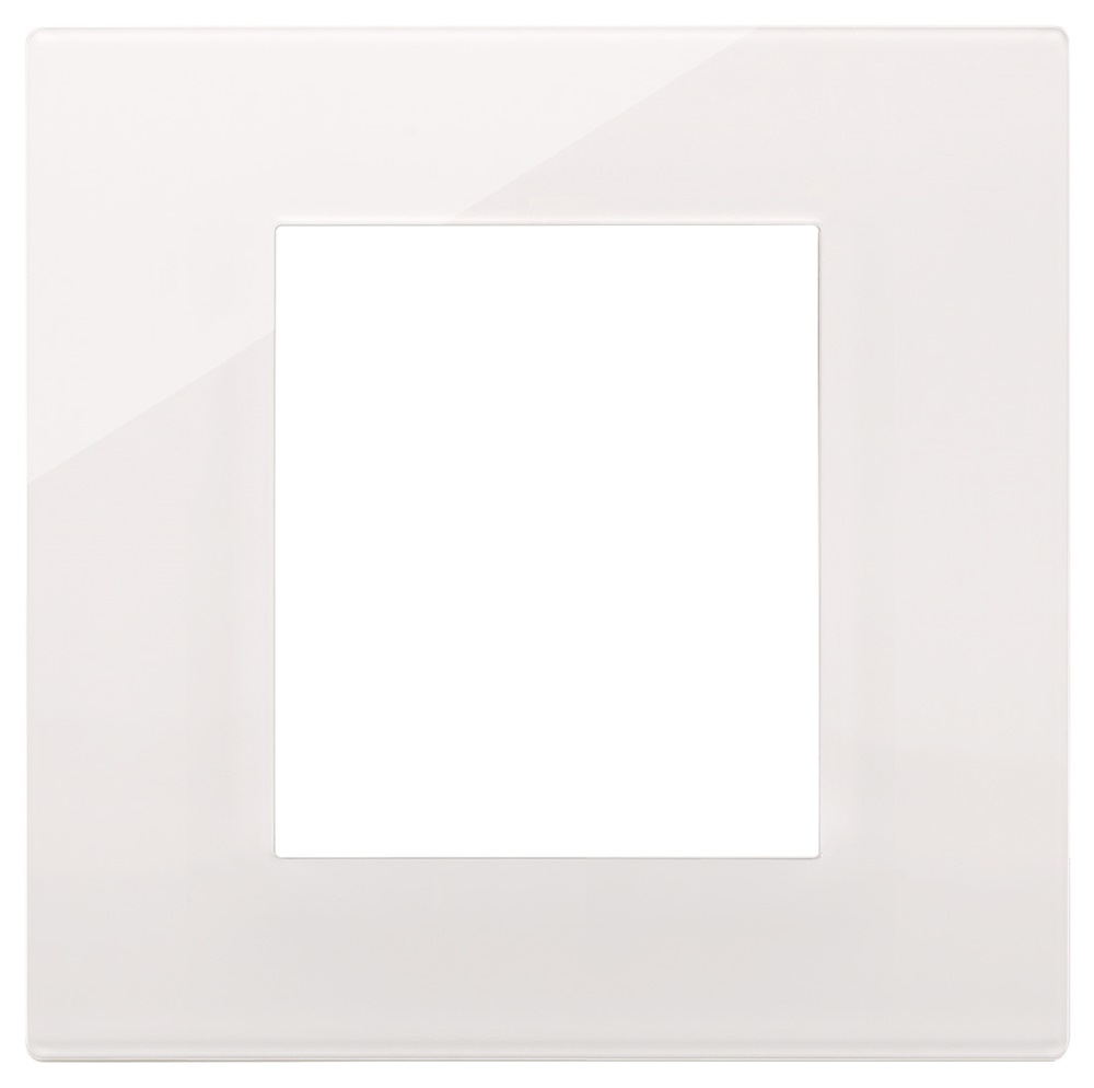Placca 2 moduli tecnopolimero Reflex bianco per installazioni elettriche
