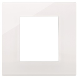 Placca 2 moduli tecnopolimero Reflex bianco per installazioni elettriche