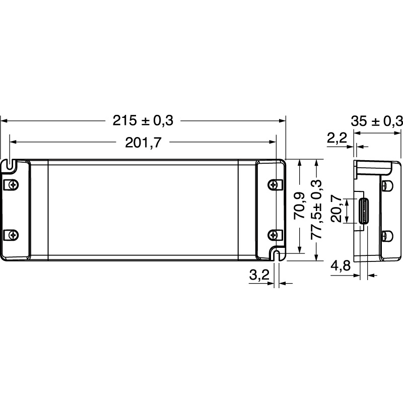 LED Driver Slim 320W 48VCC compatto efficiente per illuminazione professionale e grandi aree