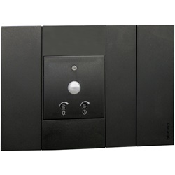 Sensore infrarossi doppio rilevamento nero crepuscolare 2 moduli per BTICINO Living Now