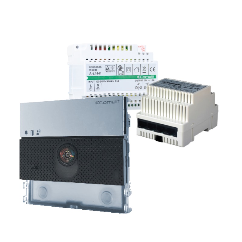 KIT BASE IMPIANTO VIDEO ULTRA IP espandibile sistema VIP con modulo audio/video e alimentatore 100W