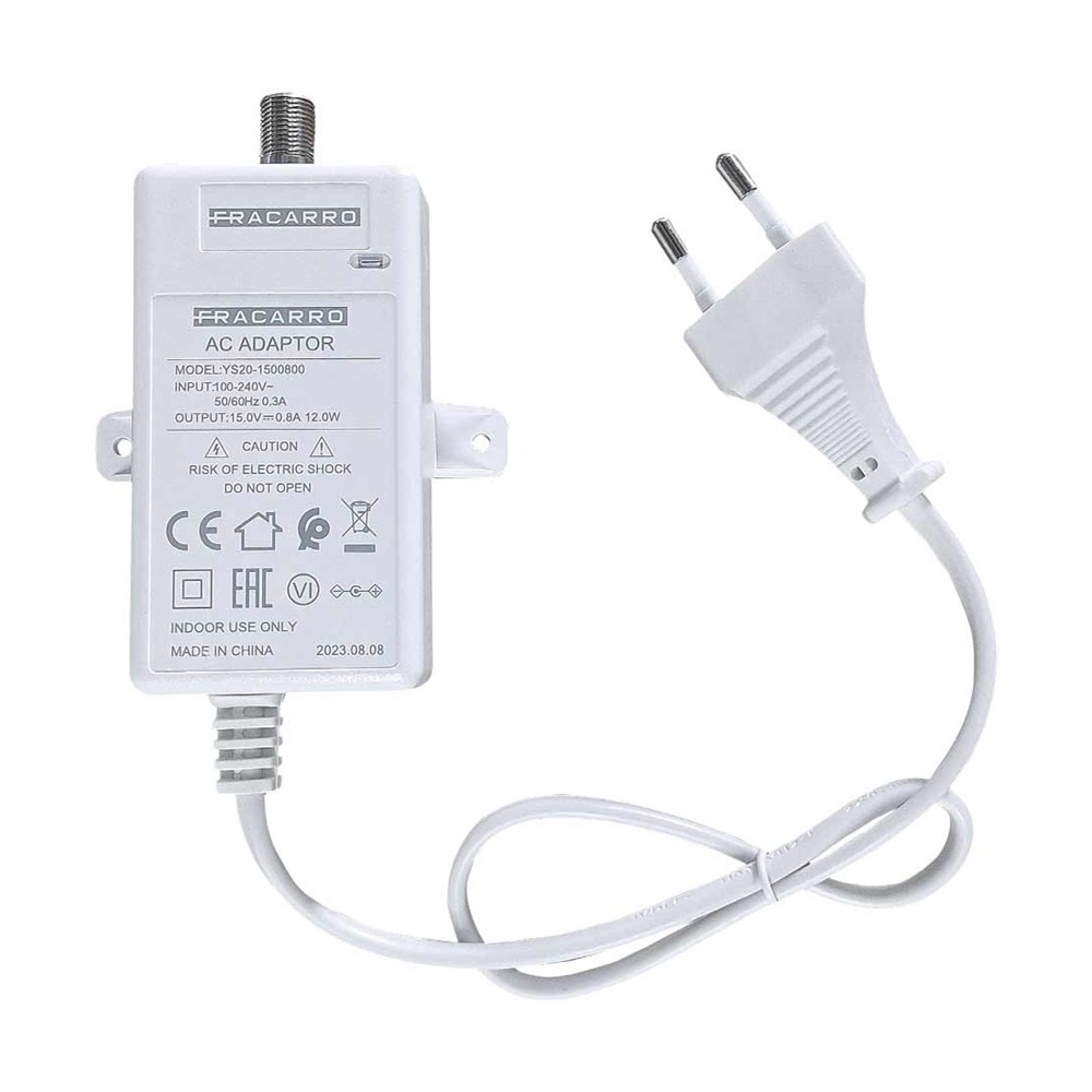 Alimentatore stabilizzato 15V 800mA connettore F per citofoni