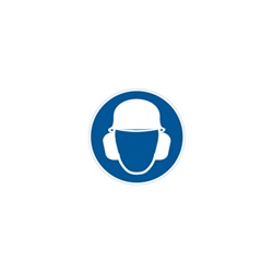 Etichetta prescrizione MS-HD protezione capo e udito 100mm