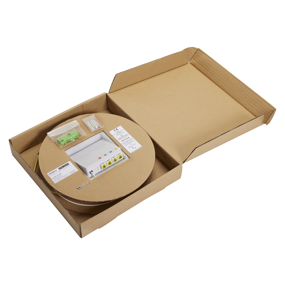 STOA - COMPLETA DI 4 BUSSOLE SC/APC - PRECABLATA CON BRETELLA 4 FIBRE SC/APC CON TRAINO - SISTEMA FIBER FAST PLUS - 65M