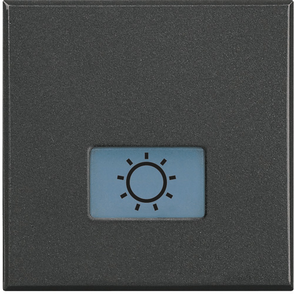 Tasto serigrafato lampada illuminabile 2 moduli antracite per impianti elettrici