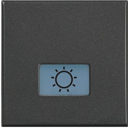 Tasto serigrafato lampada illuminabile 2 moduli antracite per impianti elettrici