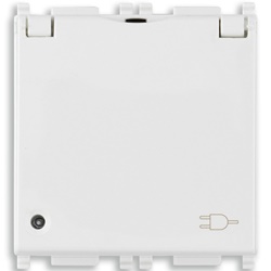 Presa 2P+T 16A universale con coperchio antibatterico bianco 2 moduli