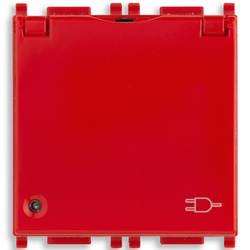 Presa 2P+T 16A universale con coperchio antibatterico rosso per uso standard italiano