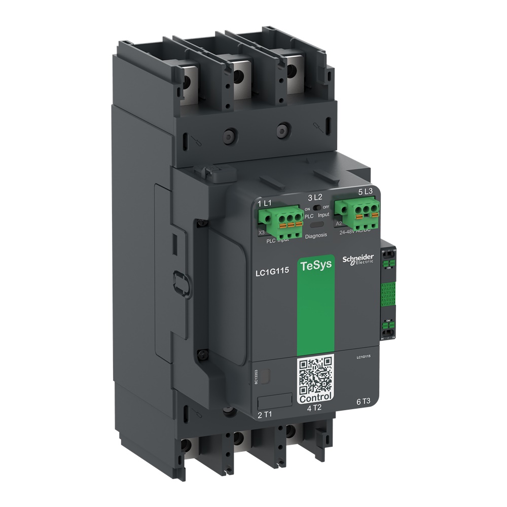 Contattore elevata potenza TeSys Giga, 3P (3NO), AC3 185A, versione Advanced, bobina elettronica 200…500V AC/DC