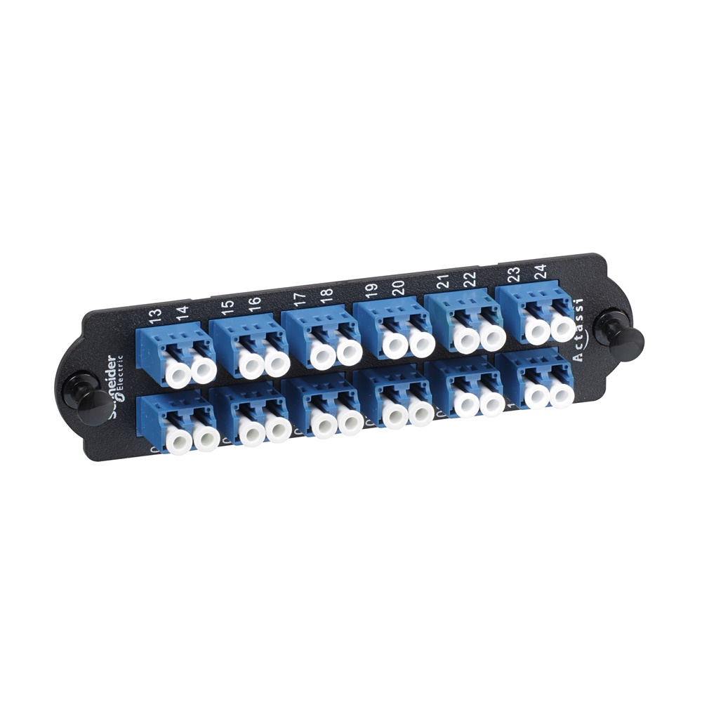 Piastra 12 bussole LC duplex monomodale OS2 per pannelli fibra alta densità