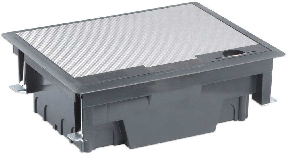 Torretta a scomparsa 12 moduli coperchio inox per pavimento flottante installazione massetto